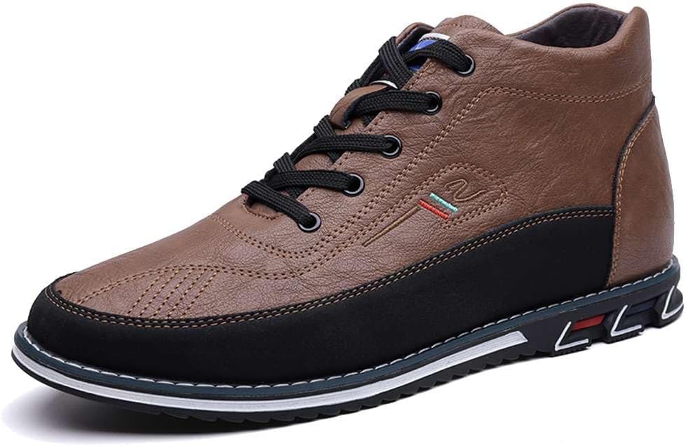 

Мужские повседневные ботинки, мотоциклетные ботинки, ботинки больших размеров, ботинки до щиколотки на шнуровке, модные кожаные ботинки, обувь для бизнеса, свадьбы и вечеринок Mitvr, коричневый