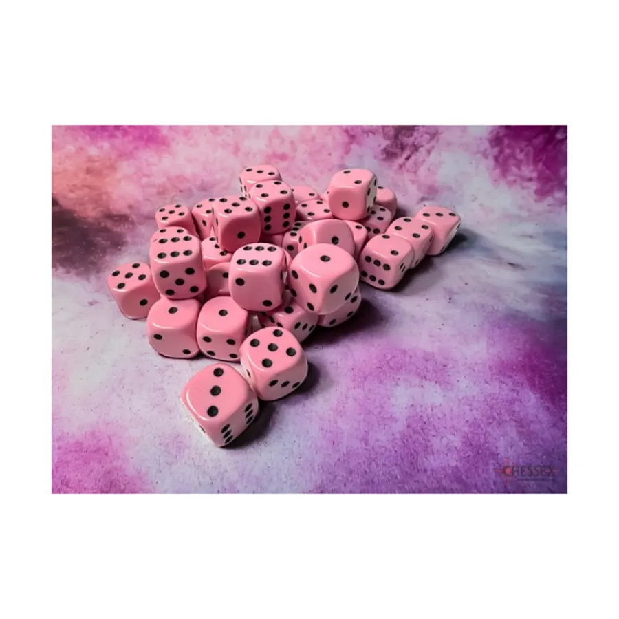

d6 12 мм Розовый с черным (36), Dice - Opaque Pastel (Chessex)