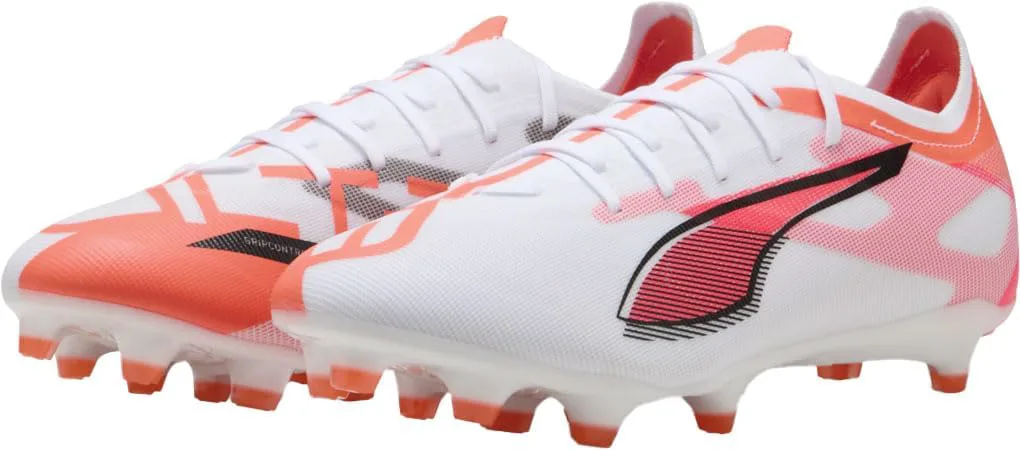 Футбольные бутсы Puma Men's Ultra 5 Match для твердого и искусственного покрытия, белый/черный/красный — фото 2