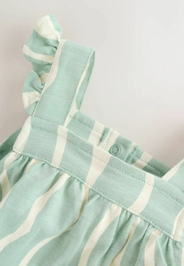 Комбинезон-Ромпер стандартного кроя с длинными штанинами Next, Sage Green Stripe — фото 2