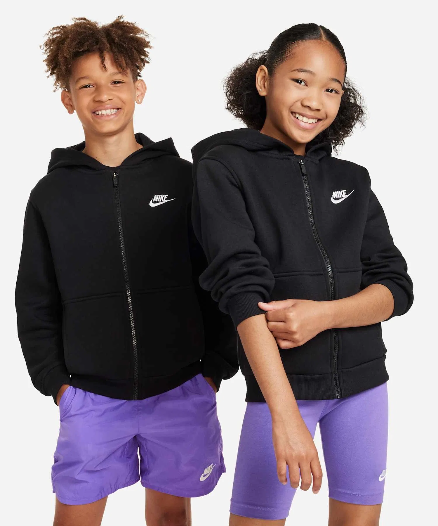 Детская флисовая толстовка Nike Sportswear Club на молнии / Детская флисовая толстовка Nike Sportswear Club на молнии FD3004-010, черная