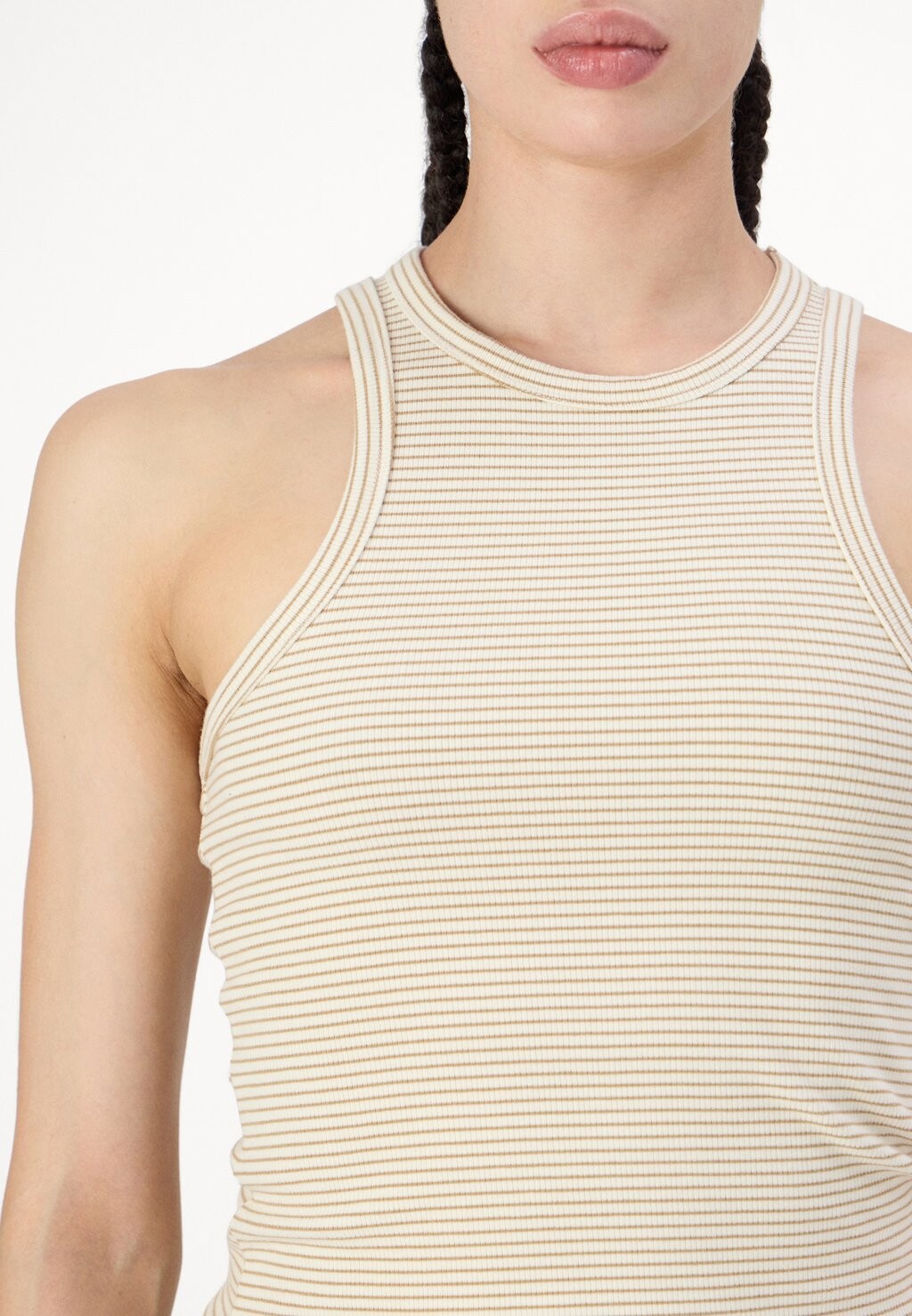 

Топ CUTAWAY FRONT TANK STRIPE American Eagle, светло-коричневый