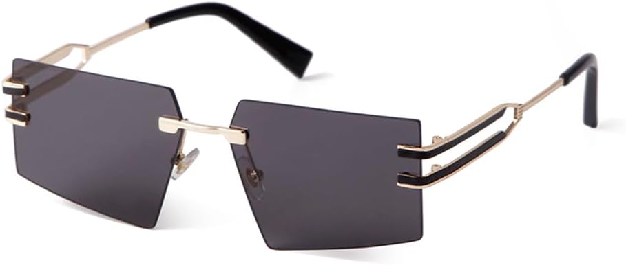 

Уникальные солнцезащитные очки без оправы для женщин в стиле ретро с металлической оправой, модные солнцезащитные очки для мужчин с защитой от УФ-излучения UV400 TKKTLLT, C1