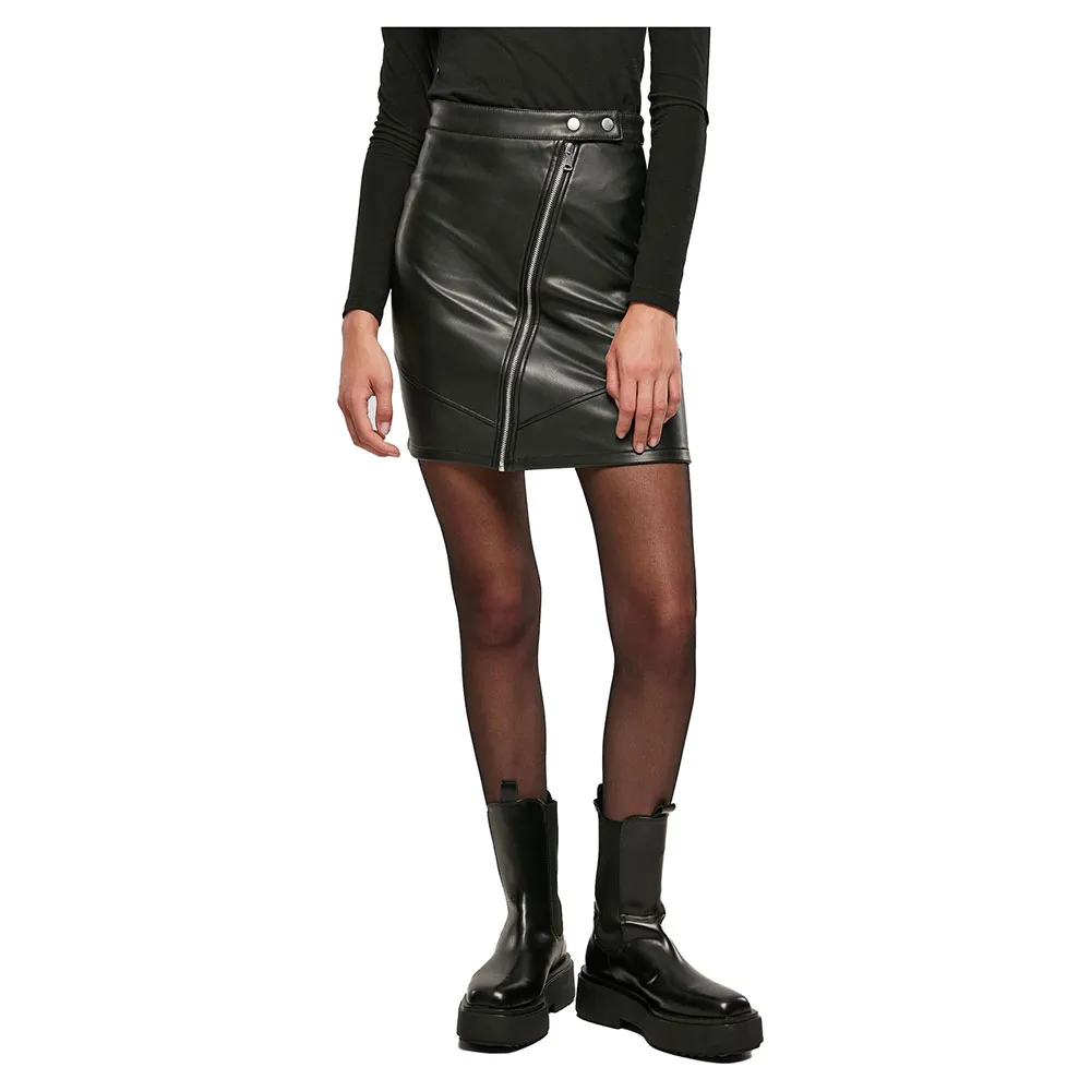 

Юбка Urban Classics Synthetic Leather Biker short skirt, черный