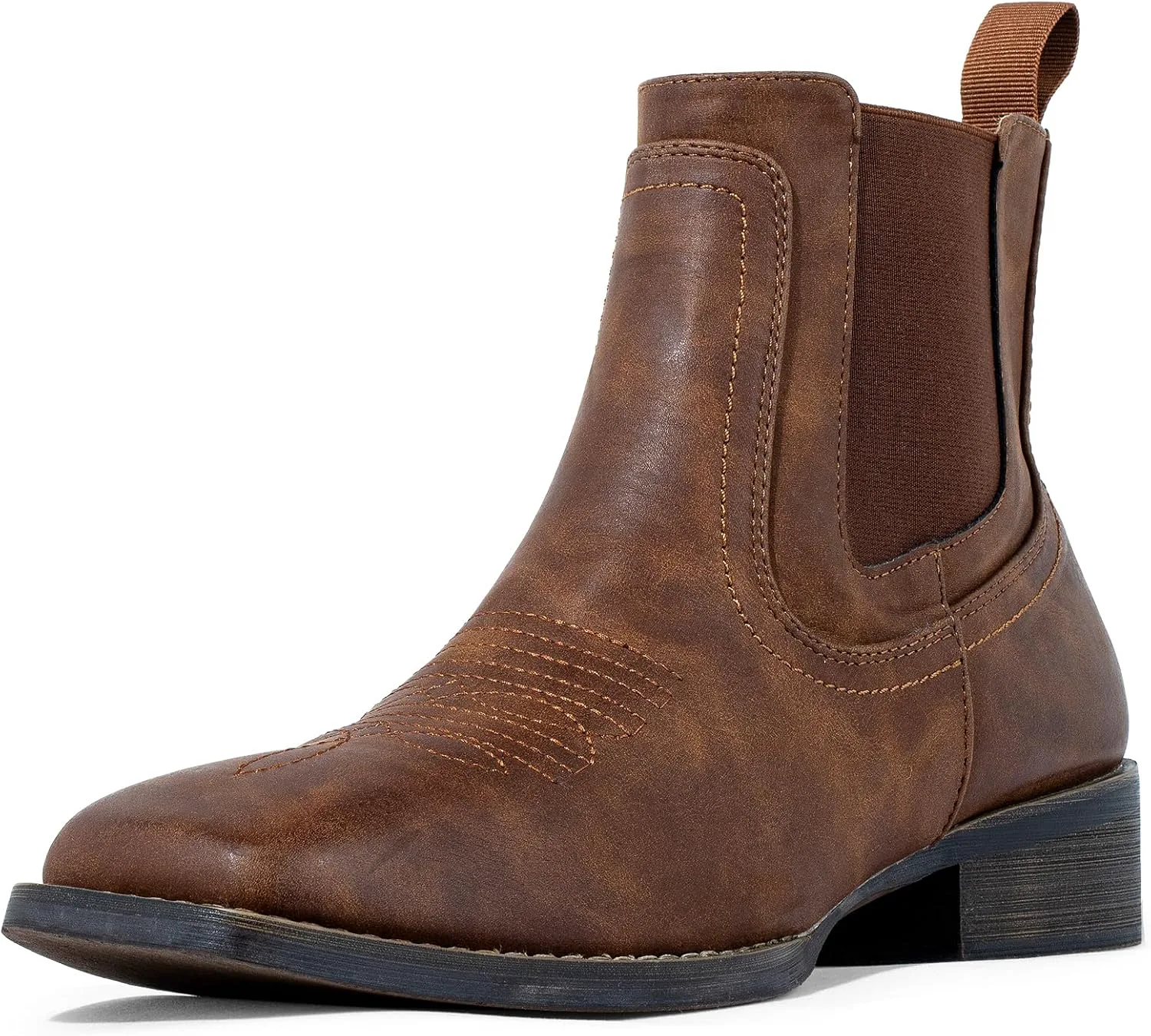 

Мужские ковбойские ботинки J's.o.l.e с квадратным носком и челси на щиколотке в западном стиле, коричневый