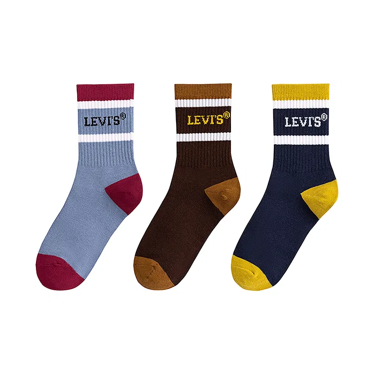 Носки 3 пары для подростков Levis молочно-белые — фото 3