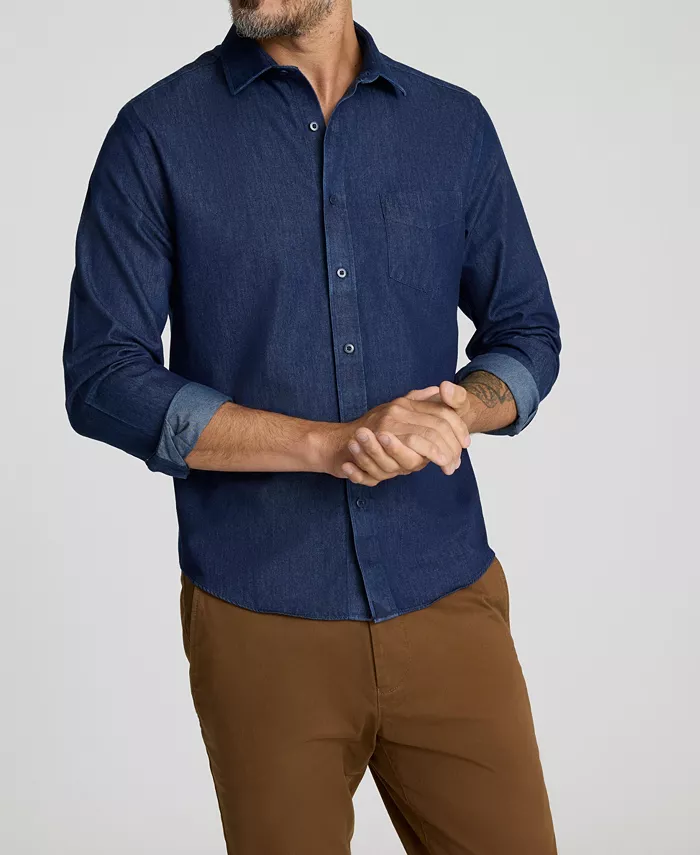 

Мужская рубашка Cinzano Slim Fit без складок на пуговицах Untuckit, синий