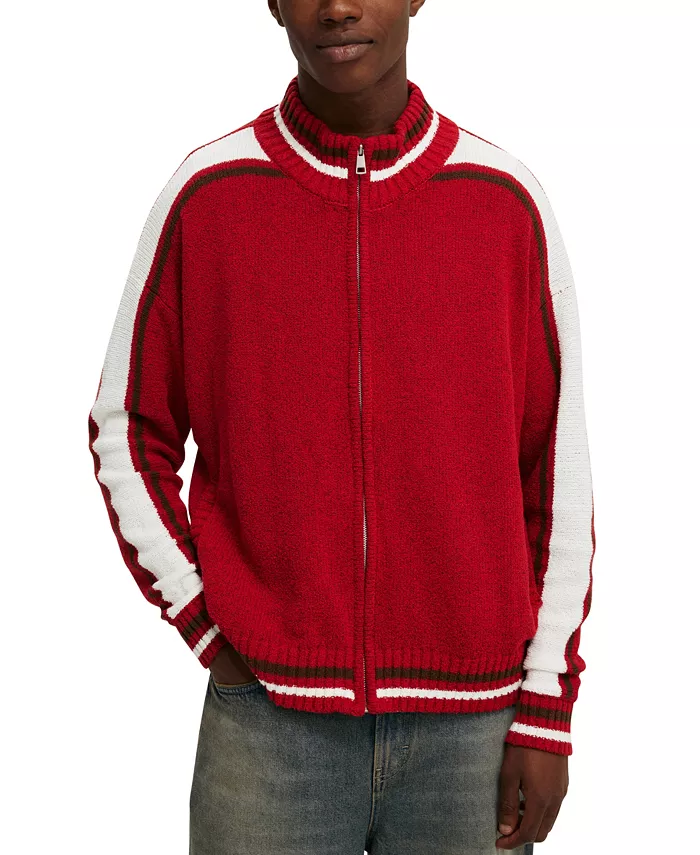 

Мужская вязаная куртка-бомбер Cotton On, красный