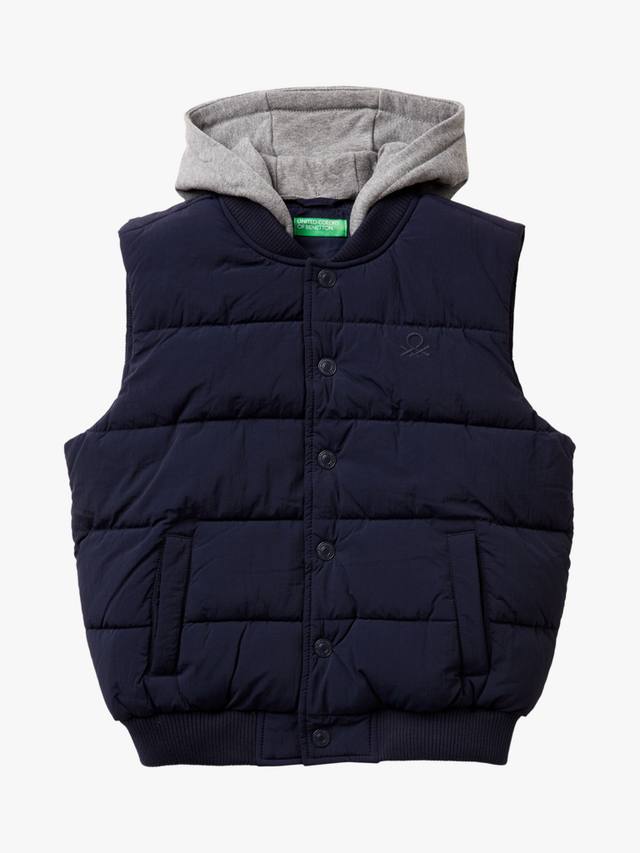 

Детская утепленная жилетка с капюшоном Benetton, Blue