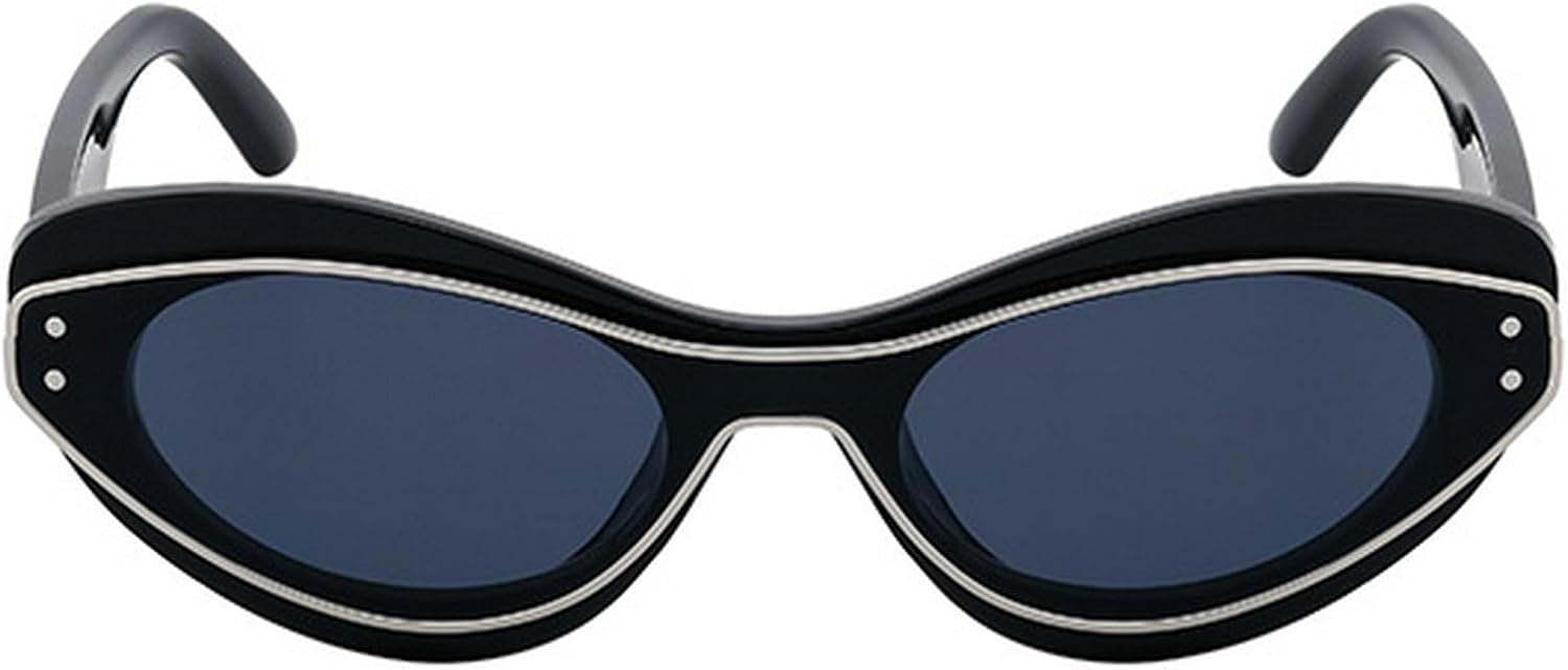 

Сексуальные солнцезащитные очки в стиле «кошачий глаз» в стиле панк Y2K для женщин, роскошные модные цельные солнцезащитные очки в винтажном стиле с защитой от УФ-излучения UV400 mincl, Black Silver
