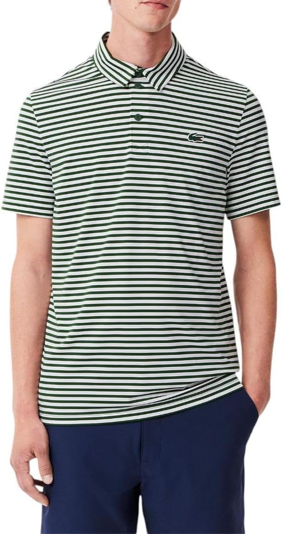 

Lacoste мужская спортивная поло, Green/White Striped, Белый, Lacoste мужская спортивная поло, Green/White Striped