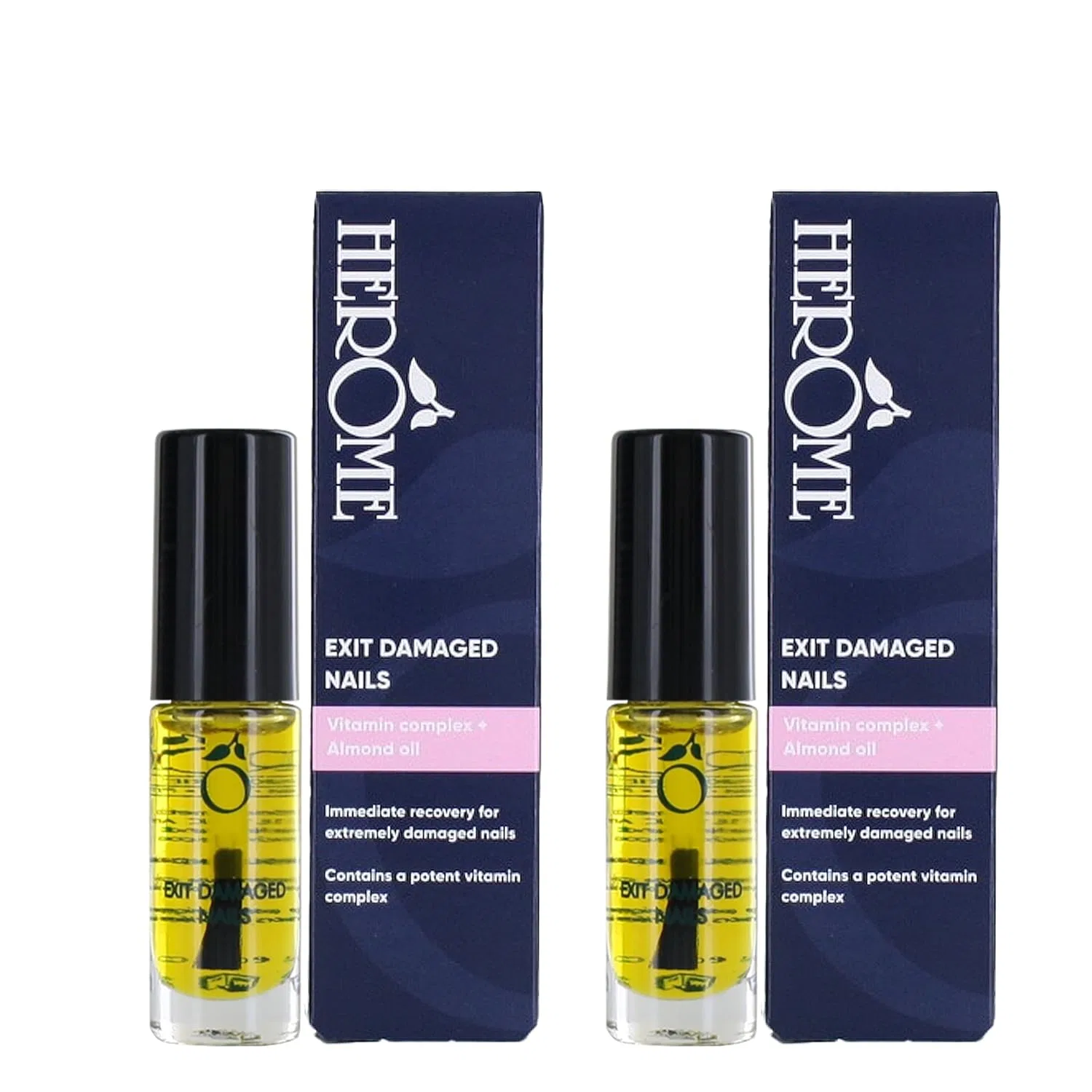 Восстанавливающий лак для ногтей с миндальным маслом «End Extremely Damaged Nail Polish» от Herome, 2 x 7 мл Herome, Pack Of 2