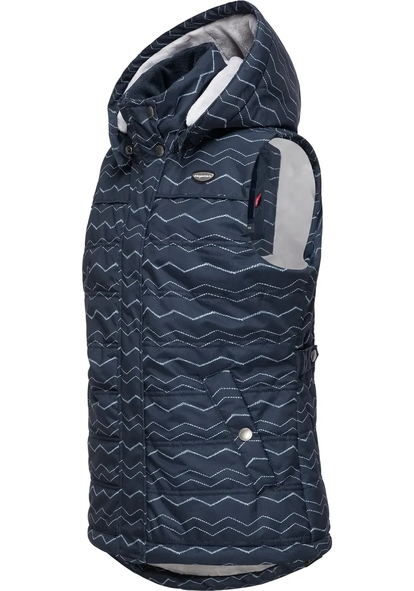 

Стеганый жилет Ragwear "Marrin Chevron", спортивный жилет для отдыха на природе со съемным капюшоном, синий