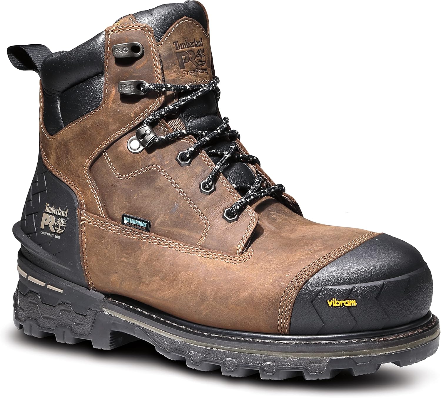 

Timberland PRO мужские ботинки Boondock HD 6 дюймов с композитным защитным мыском, водонепроницаемые, утепленные, Golden Brown V1