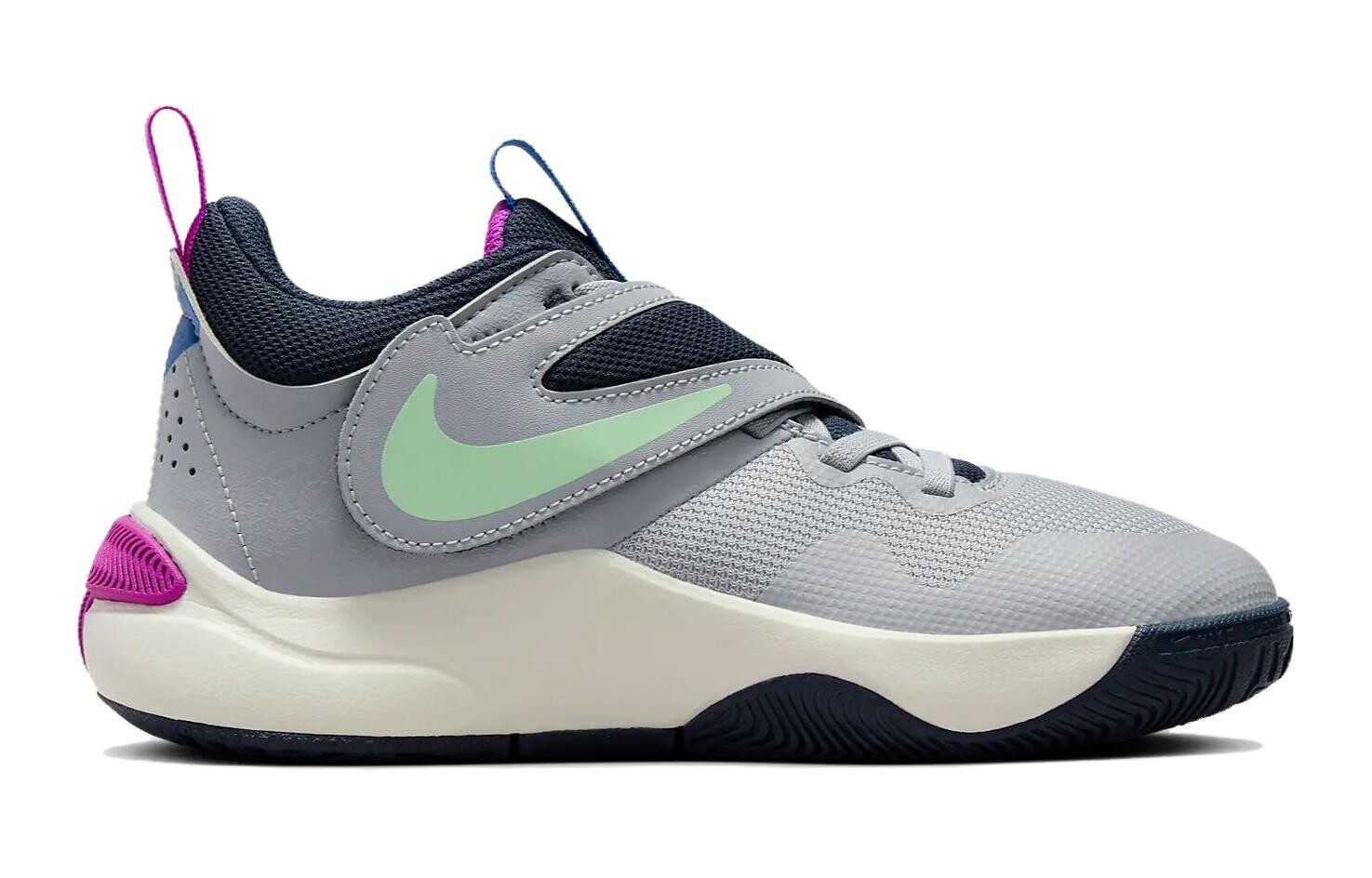 Баскетбольные кроссовки Team Hustle D 11 Kids для начальной школы Nike, серый/синий — фото 2