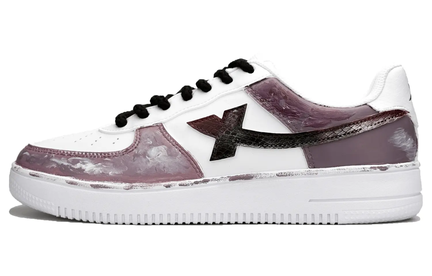 

XTEP Кроссовки Air Force One Unisex низкие белые с фиолетовым, цвет White Purple