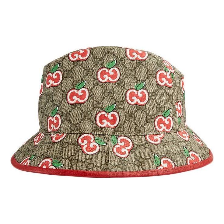 

Бейсболка Gucci Canvas Fedora Hat With GG Apple Print 'Beige', коричневый