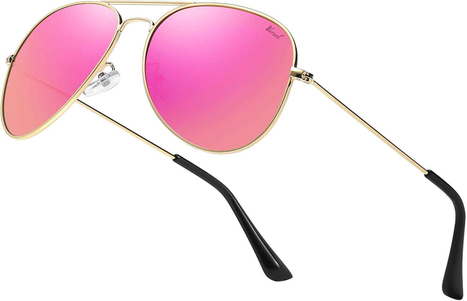 

Солнцезащитные очки-авиаторы для мужчин и женщин, поляризованные зеркальные линзы с защитой от УФ-излучения UV400, легкие и классические, подходят для вождения и активного отдыха на природе Versol, Vs-03rose Mirror Lens