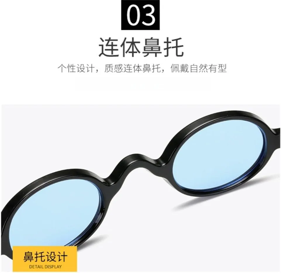 

Солнцезащитные очки для женщин в стиле ретро, ​​маленькая оправа, круглая оправа, заклепки, персонализированные очки в уличном стиле для мужчин UJNHGQ, C11