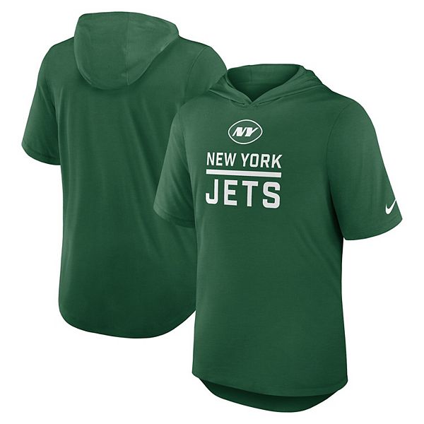 Мужская зеленая футболка-худи New York Jets Lockup Tri-Blend Nike — фото 2