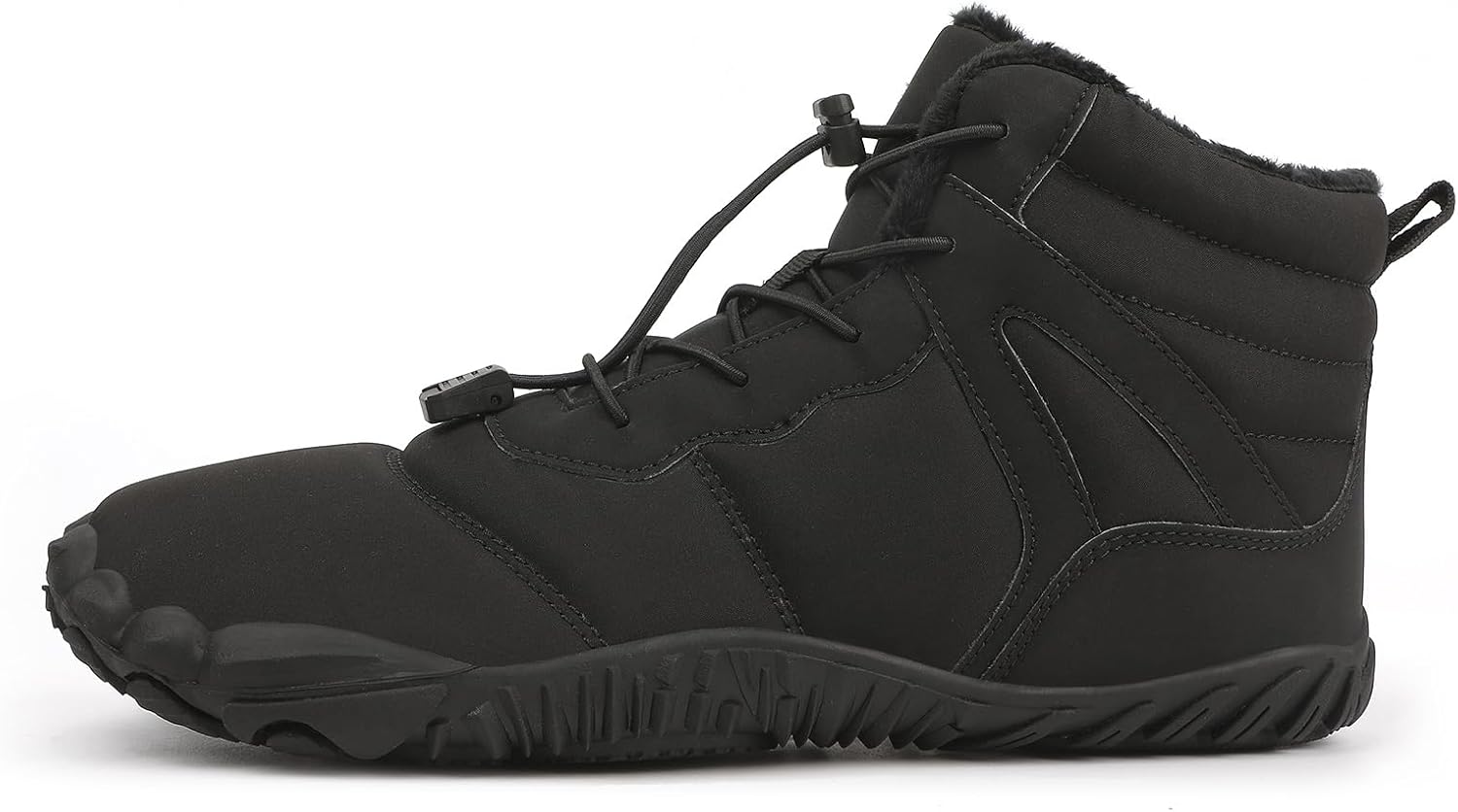 

KAJXZ Мужские и женские зимние ботинки, босоножки, водонепроницаемые, с широкой носочной частью, зимние хлопковые ботинки, кроссовки, повседневная теплая стеганая обувь для улицы, черный