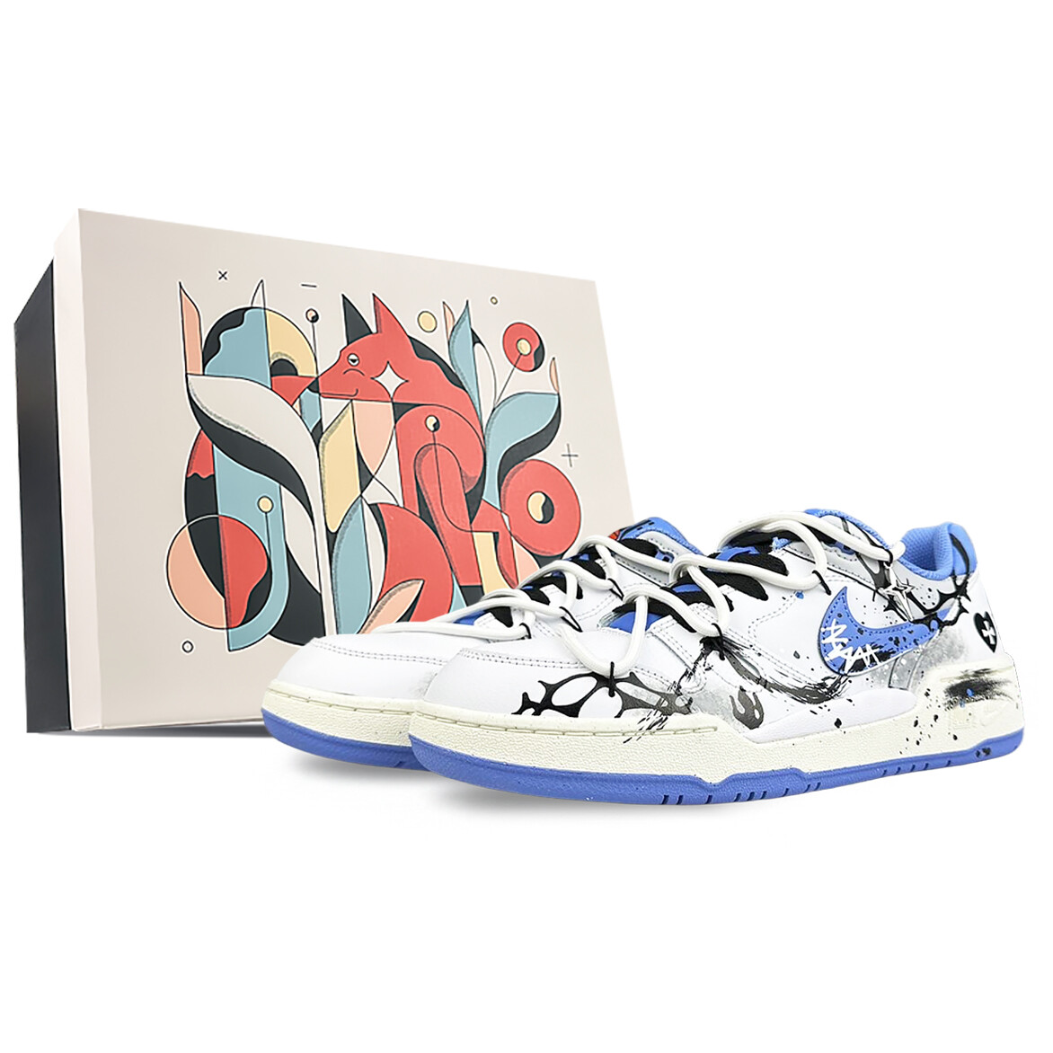 

Кроссовки Nike Full Force Skateboarding Shoes Men Low-top Blue, белый/синий