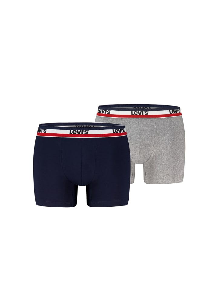

Levi´s Боксерские шорты LEVIS MEN REPEAT SPW LOGO BOXER BRIEF 2P в темно-синем/сером меланже