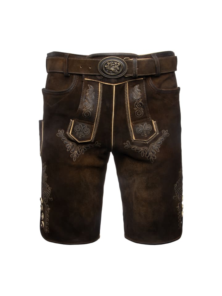 

Кожаные брюки с высоким воротником темно-коричневого цвета Maddox Country