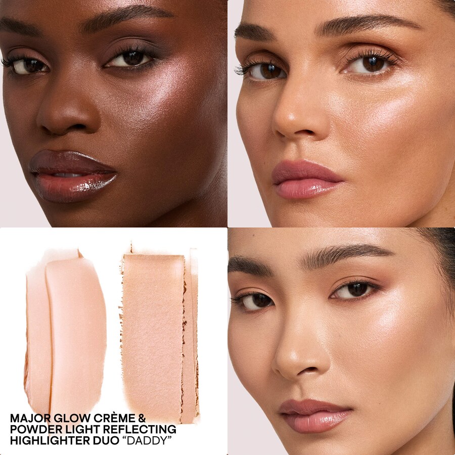 Полупрозрачный хайлайтер Major Glow Creme & Powder Light Reflecting Duo PATRICK TA, 0.21 oz crème and 0.14 oz powder /6 g crème and 4 g powder, Daddy — фото 2