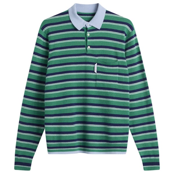 

Вязаная полосатая рубашка поло Hommegirls, зеленый stripe