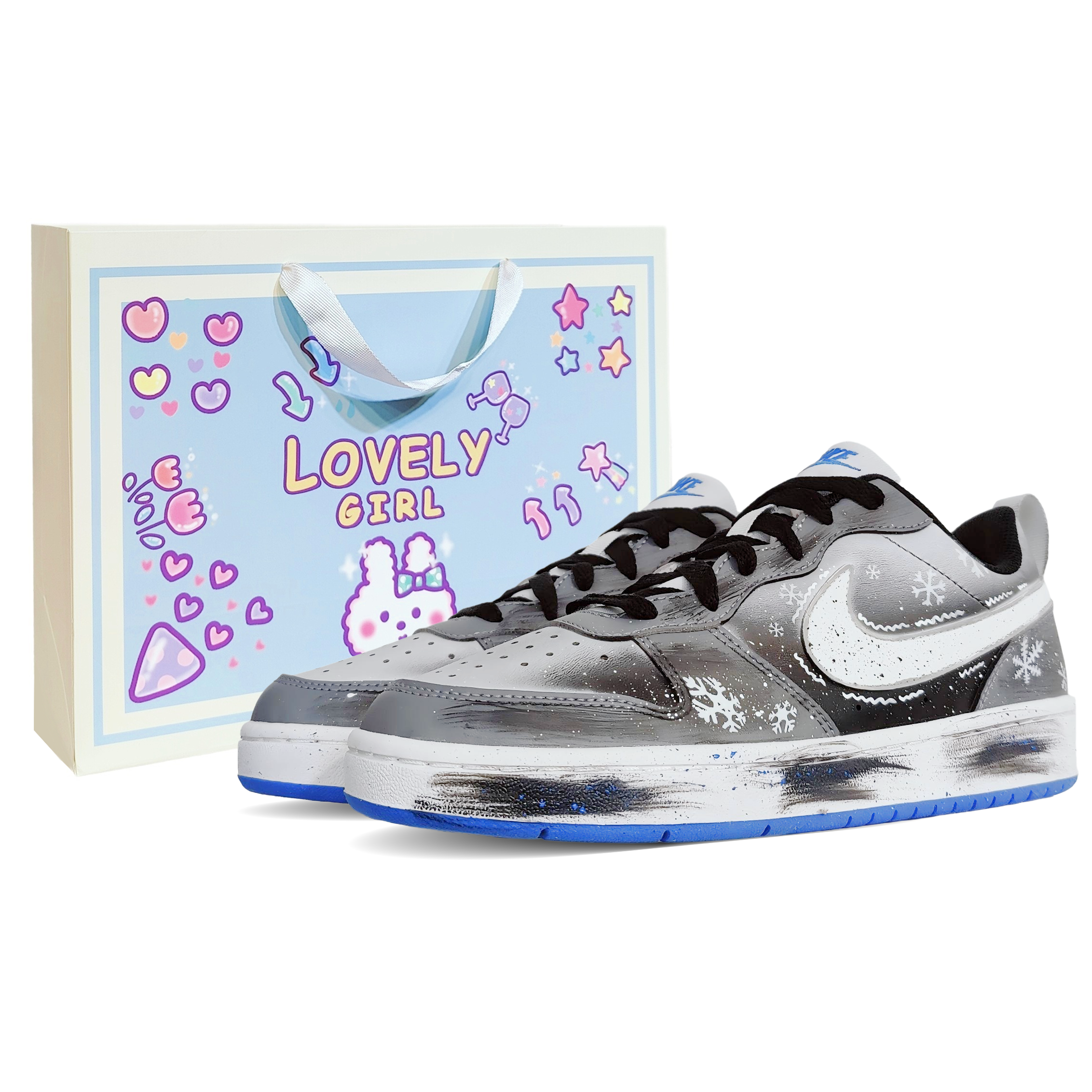 

Nike Кроссовки для скейтбординга Court Borough с амортизацией, износостойкие, низкие, серо-черные, для подростков