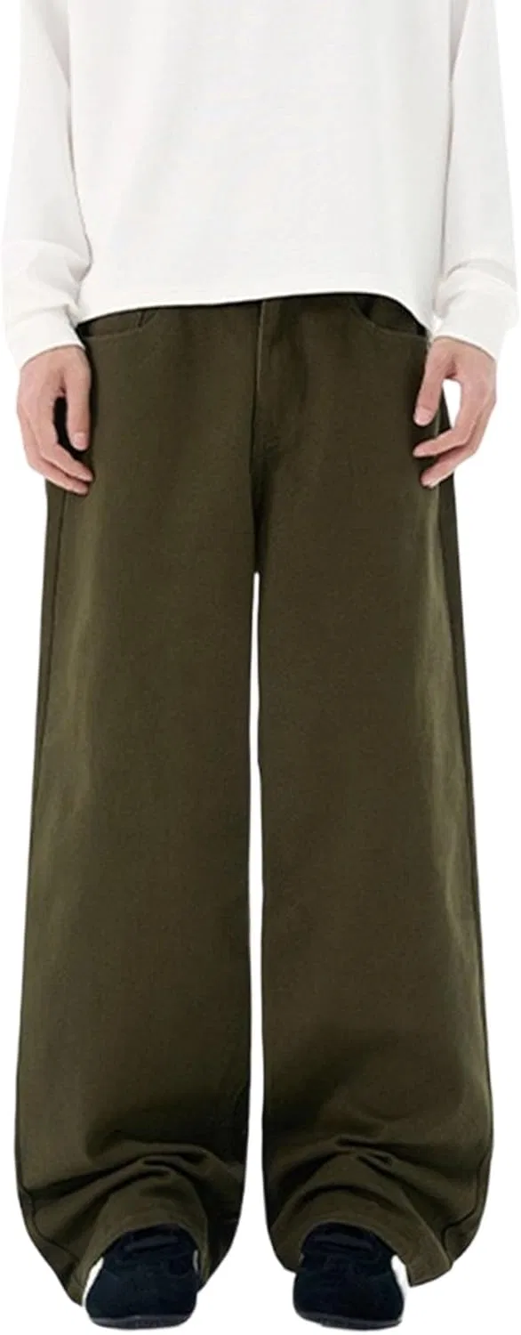 Активные штаны, свободные джинсы, Army Green3