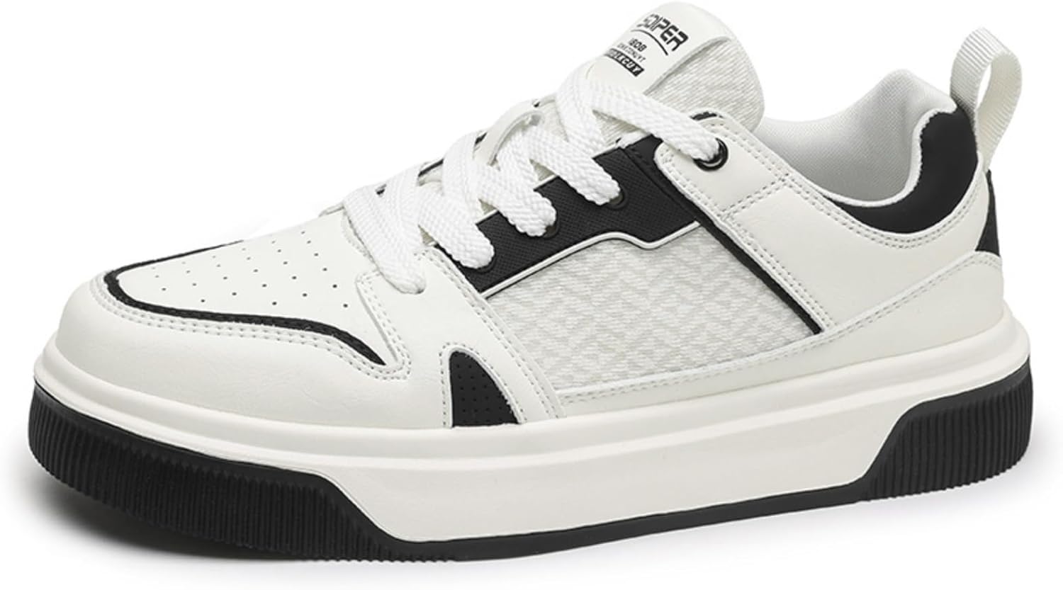 

Мужские повседневные кроссовки с шнуровкой, удобная толстая подошва для тенниса и ходьбы, ретро стиль, дышащие, износостойкие, роскошные модные кеды для скейтборда Aokisx, черный/бежевый