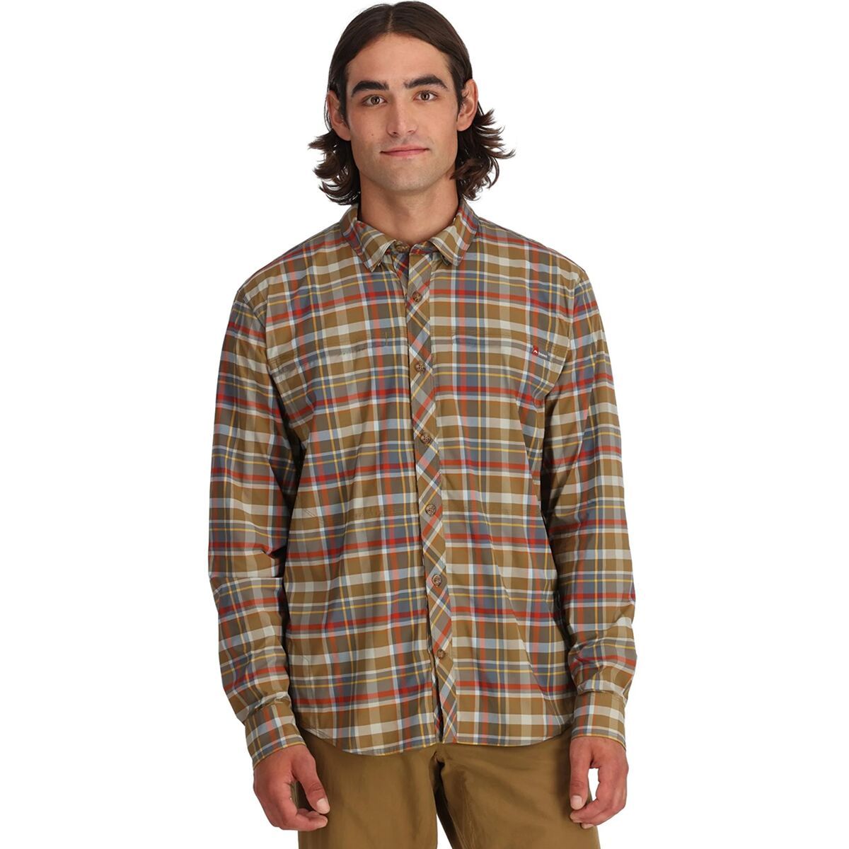 

Длинная рубашка в клетку с защитой от насекомых Simms, цвет simms chestnut multi plaid