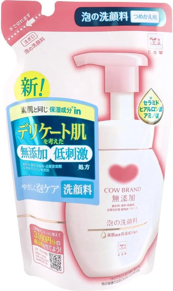 Гель для умывания — Cow Brand без добавок, пена, сменный блок, 140 мл