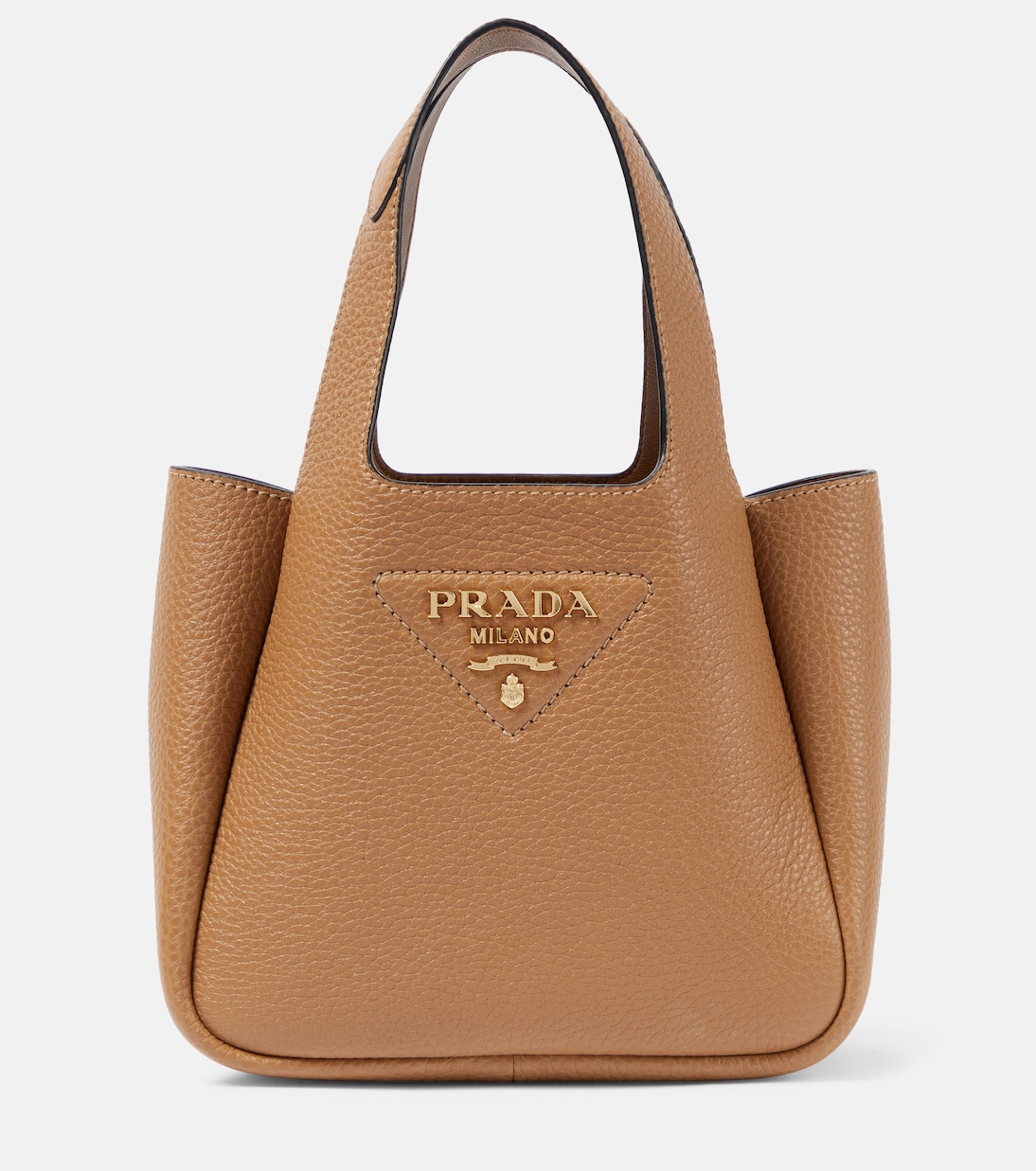 

Мини-кожаная сумка-тоут Prada, Caramel x 1N
