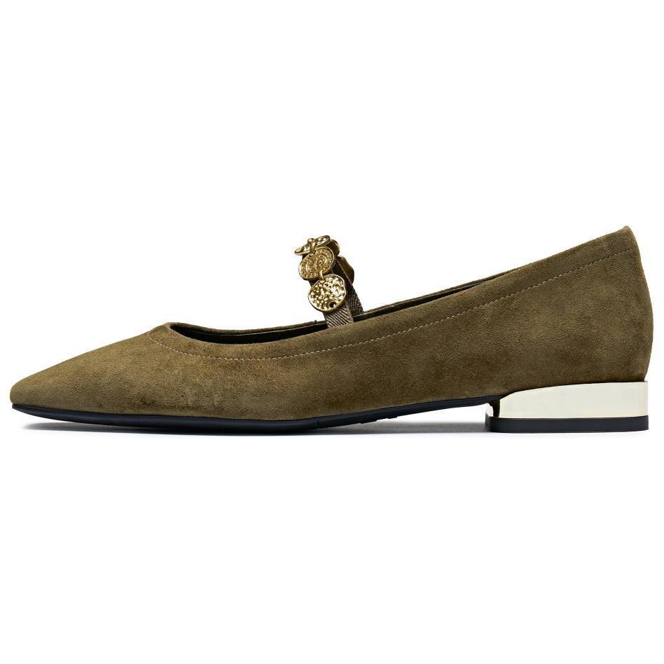 Staccato Curio Shoes Блок Каблук Мэри Джейн Туфли 1.5 см Женские, Моховой Зеленый