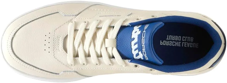 Мужские кроссовки PUMA Porsche Legacy Court Classic Lux с шнуровкой, повседневные - белые, белый — фото 4