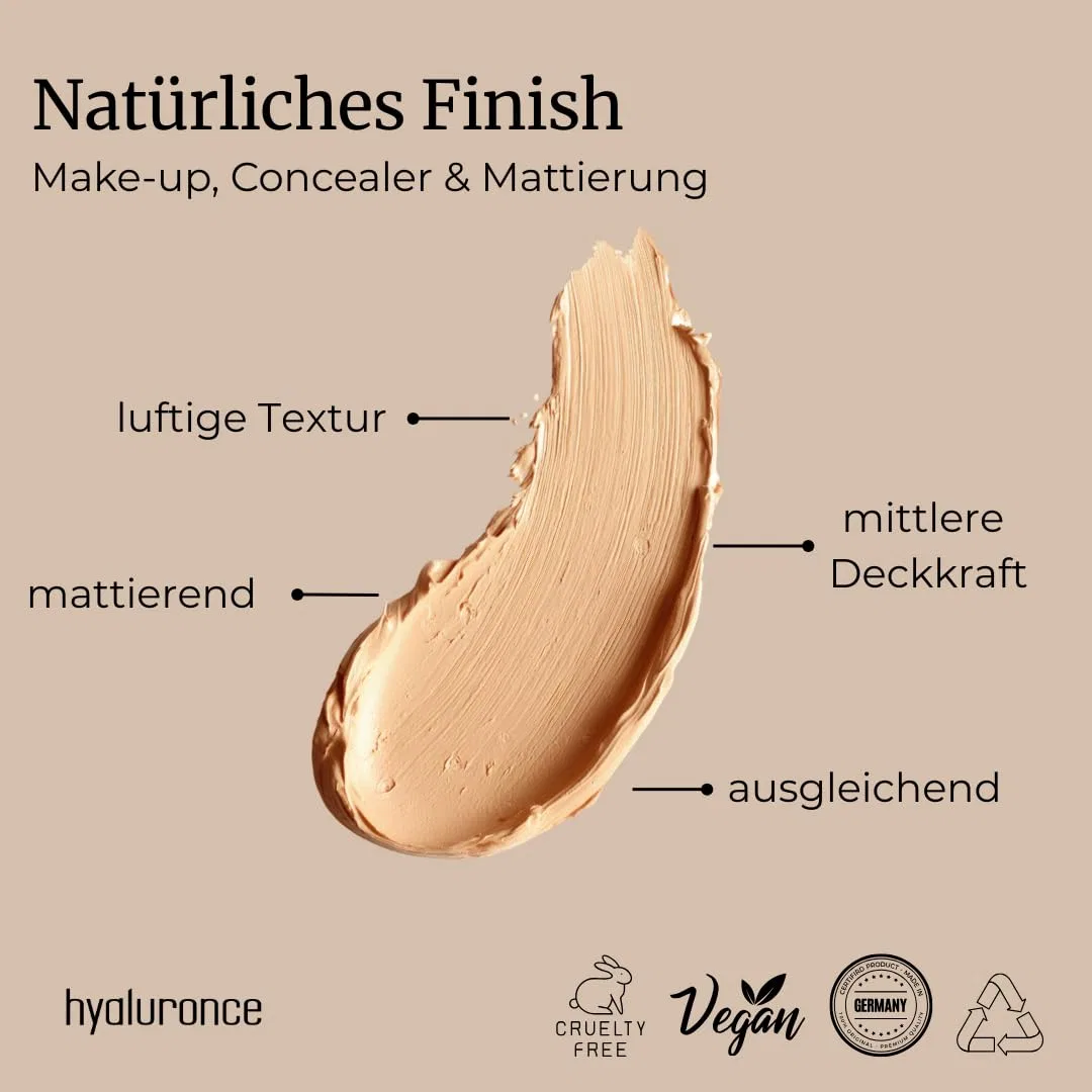 Веганский тональный мусс Natural Finish Make-Up для всех типов кожи Hyaluronce — фото 4