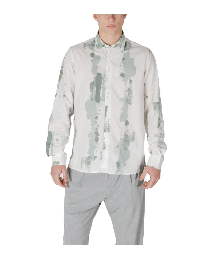 

Зеленая рубашка с длинными рукавами и узором Antony Morato, мультиколор