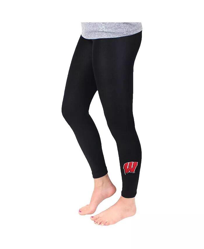 

Черные женские флисовые леггинсы Wisconsin Badgers Zoozatz