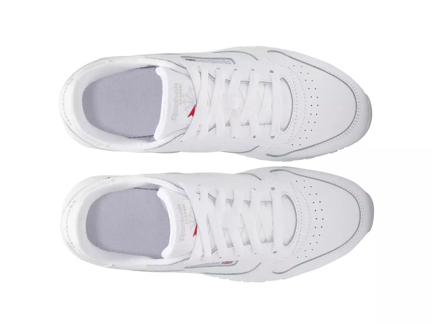Классические кожаные кроссовки - детские Reebok, White — фото 4