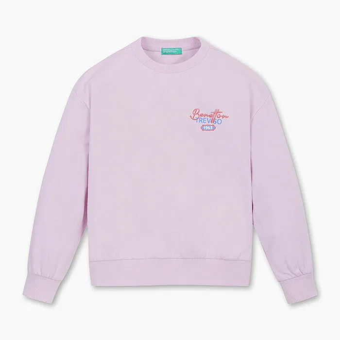 Детский лавандовый свитшот с логотипом от Benetton Kids