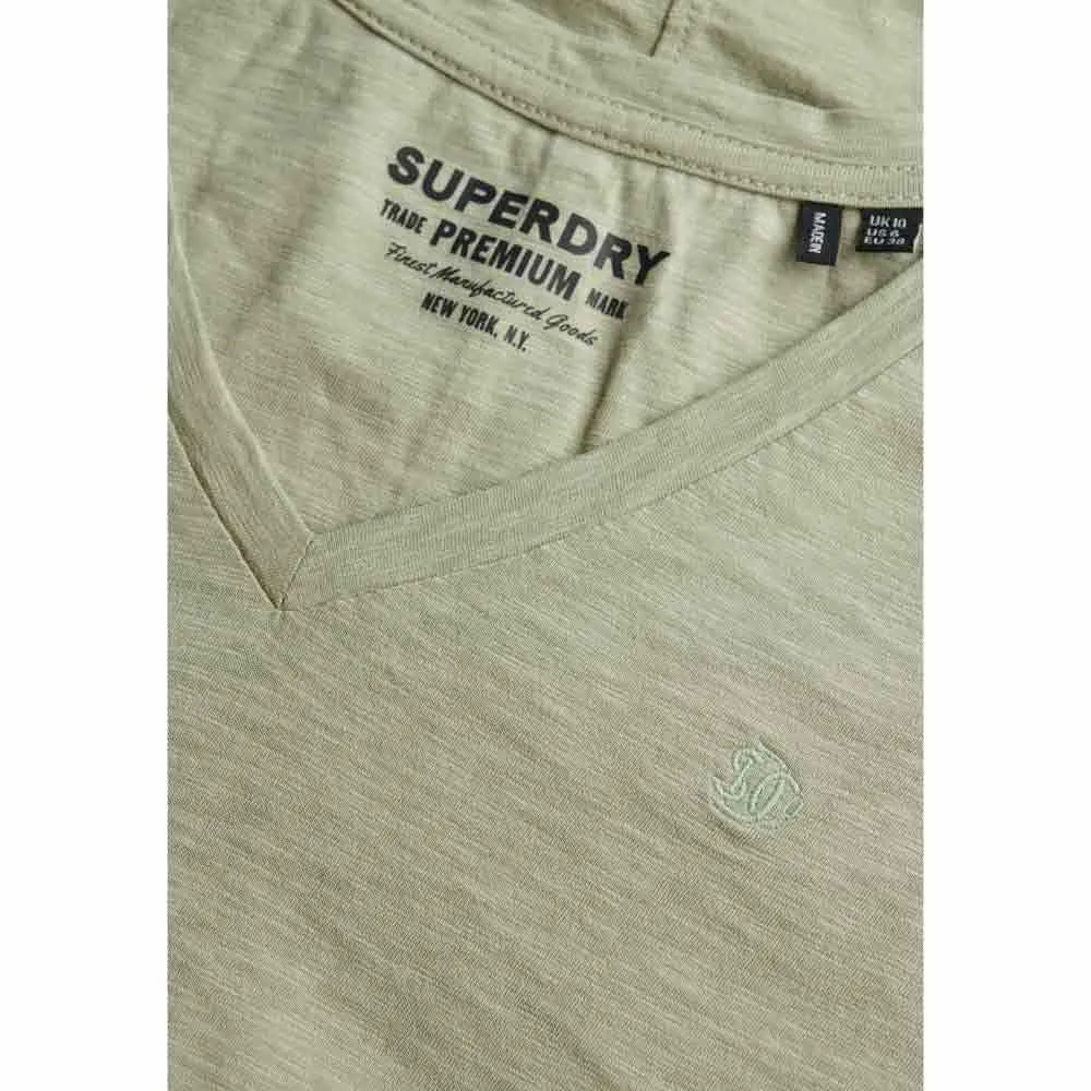 Футболка с коротким рукавом Superdry Studios Slub Emb Vee, зеленый — фото 2