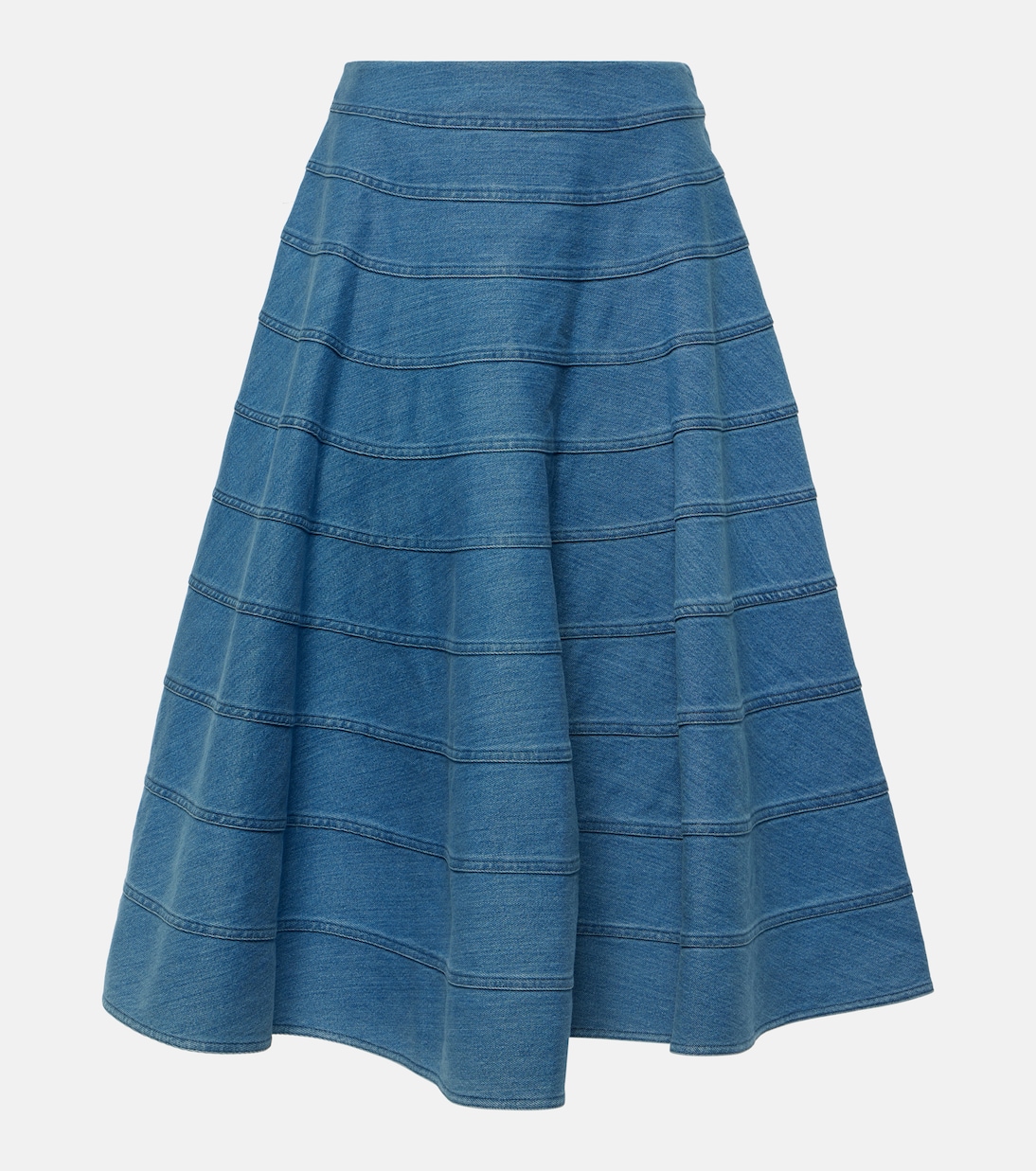 

Джинсовая юбка миди Grace со вставками Altuzarra, Washed Indigo