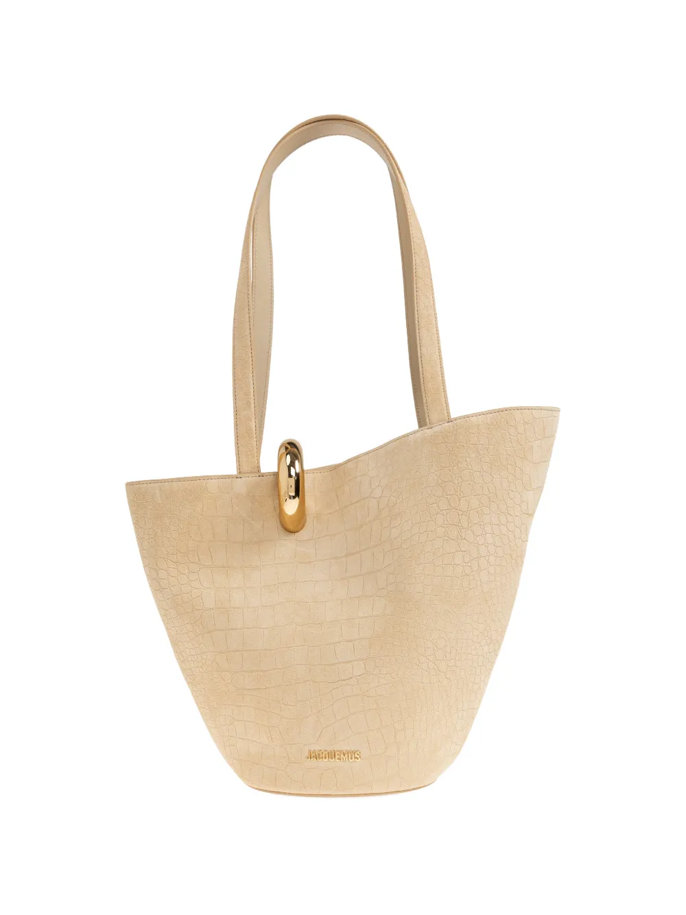 

Сумка на плечо средняя Bambola с тиснением под крокодила Jacquemus, бежевый