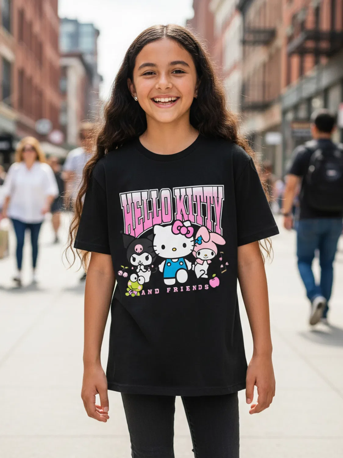 Футболка Hello Kitty, черная — фото 4