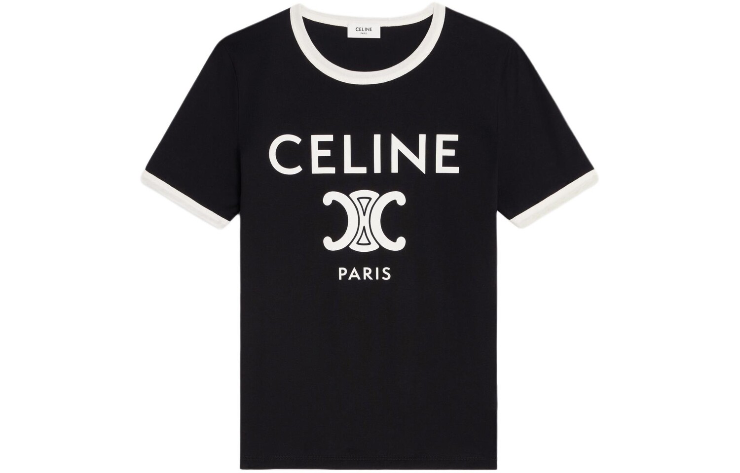 

Футболка женская Celine с белым принтом, черный