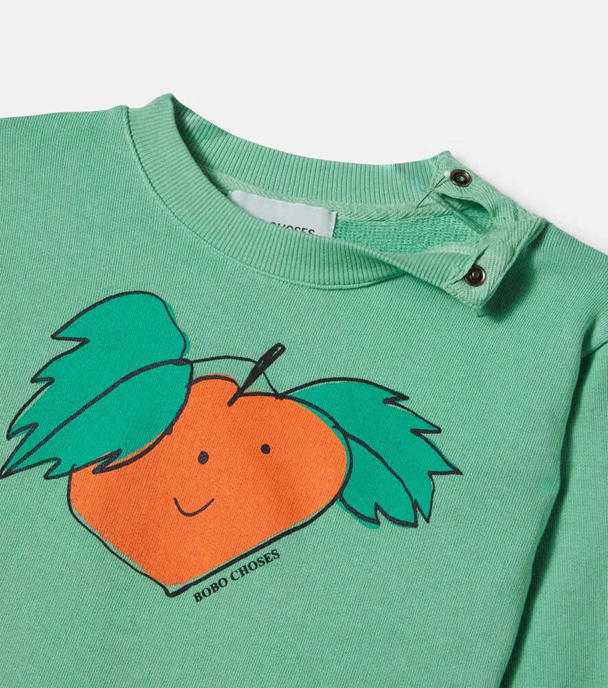 Хлопковая трикотажная толстовка Baby Tangerines Bobo Choses, зеленый — фото 3