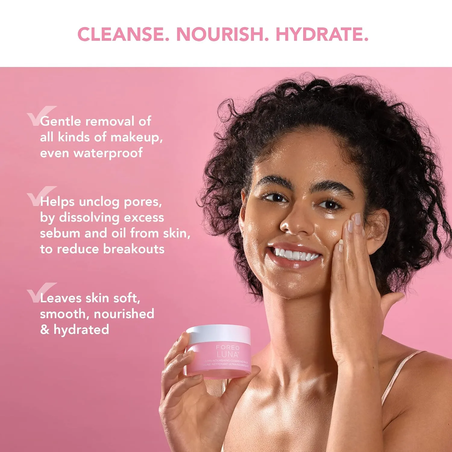 Средство для снятия макияжа Foreo — LUNA Nourishing Cleansing Balm - нежный водостойкий , безводное масло-очиститель, с глаз, 74 мл — фото 2